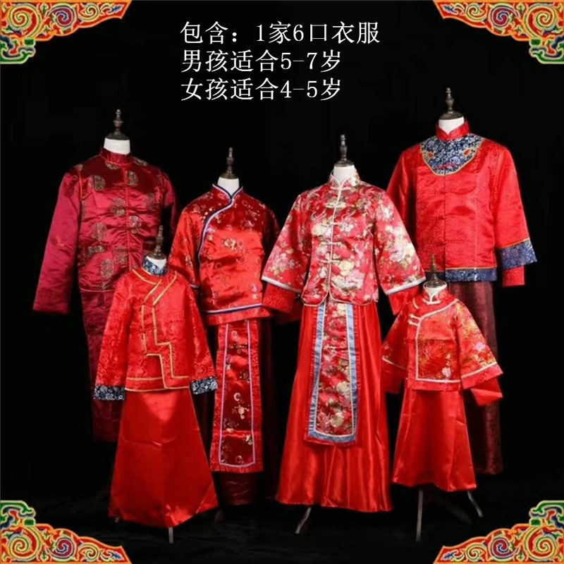 2019 studio ảnh mới trang phục phụ huynh-trẻ em quần áo ảnh trẻ em Phiên bản Hàn Quốc của gia đình chụp ảnh chân dung chủ đề ảnh quần áo bộ gia đình mặc tết