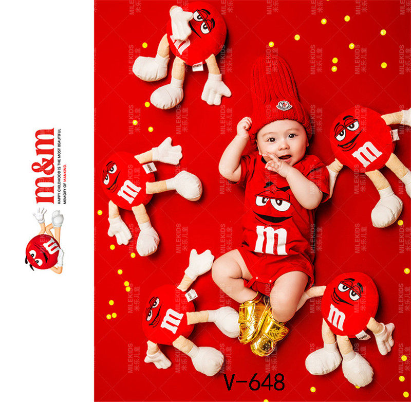 100 days children photography clothing Baby crawling clothes M Bean children photography theme Star theme Ha clothes