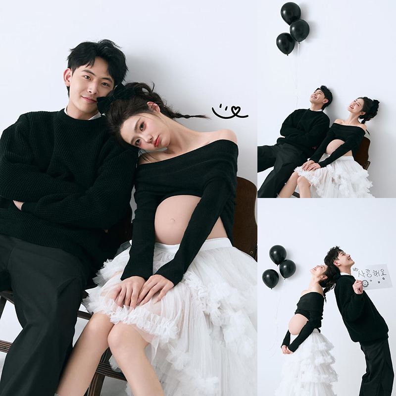 New Style of Studio Photography Clothing for Pregnant Women and Couples, with a Lazy and Sweet Vibe, Suitable for Maternity Photoshoots and Artistic Photography New Style of Studio Photography Clothing for Pregnant Women and Couples, with a Lazy and Sweet Vibe, Suitable for Maternity Photoshoots and Artistic Photography