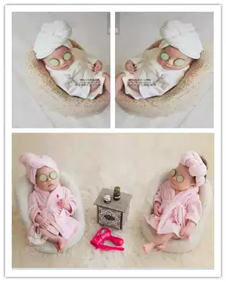 Children photography clothing photo studio Baby photo clothing Baby 100 days photo photo clothes Newborn white bathrobe