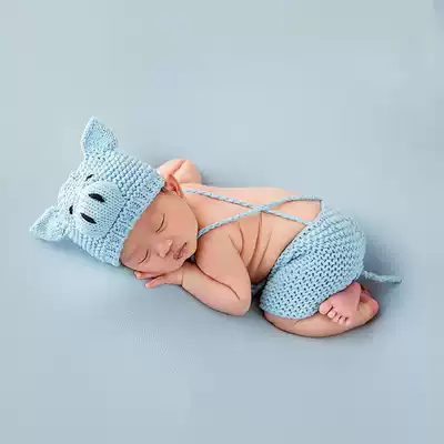 Newborn children's photography costume photo studio photo decoration full moon 100 days Photo baby baby photo piglet knit clothes