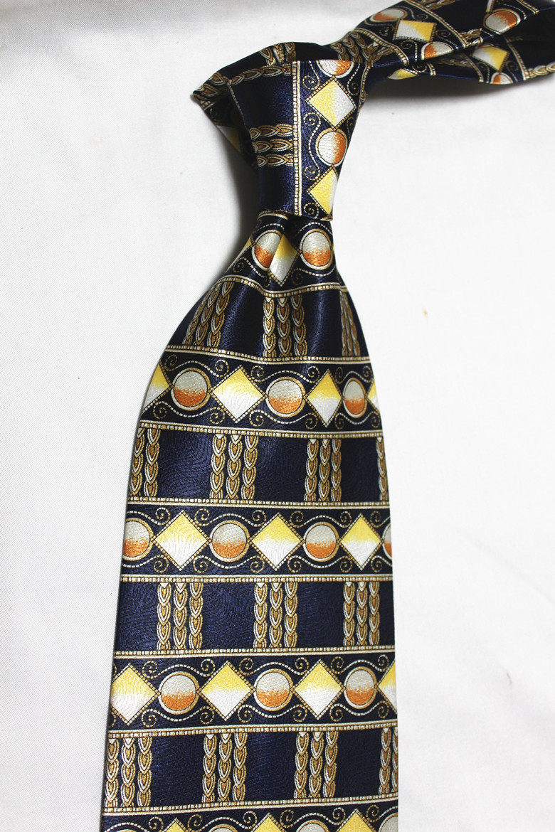 Export original order foreign trade imitation silk men's formal business formal hand-printed wide version 10CM gentleman's printed retro tie