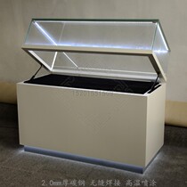  Museum display cabinet Antique calligraphy and painting display cabinet custom metal baking paint counter Hydraulic lifting door explosion-proof glass