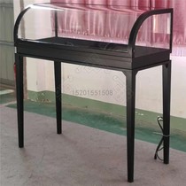  Antique counter custom upper lift door Museum showcase Cultural relics calligraphy and painting booth Metal display cabinet Beijing custom