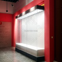  Museum display cabinet metal paint antique display cabinet automatic door hydraulic opening black cultural relics display cabinet customization