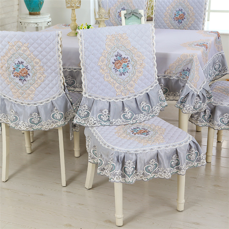 Bảng vải ghế đệm ghế bìa đặt bàn cà phê bàn ​​tròn Châu Âu đồ nội thất vải ghế ăn ghế bìa bìa đơn giản hiện đại