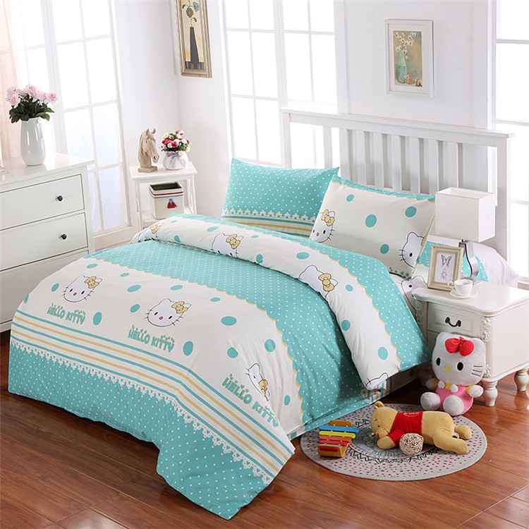 Phong cách người anh Địa Trung Hải cotton bốn mảnh bộ đồ giường cotton trẻ em bộ đồ giường ba mảnh boy ký túc xá sheets