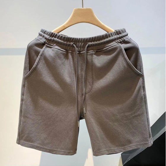 2025夏季新款纯色短裤男士潮牌美式运动五分中裤休闲直筒大裤衩子