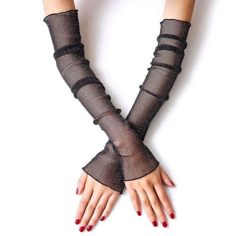 Women's Lace Sleeves Silver Wire Driving Sun Protection Mesh Arm Guards Summer Driver Arm Transparent Sweet Ice Silk Long Sleeves Women's Lace Sleeves Silver Wire Driving Sun Protection Mesh Arm Guards Summer Driver Arm Transparent Sweet Ice Silk Long Sleeves