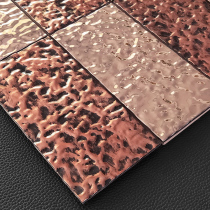 Water corrugated metal mosaic tiles cafe stainless steel background wall living room TV wall stickers retro style wall tiles