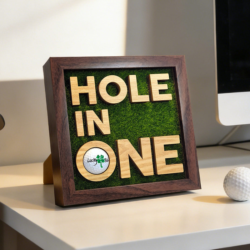 Golf Memorabilia Storage Box, One-Shot Hole-In-One Souvenir Display Frame, Decorative Wall Art