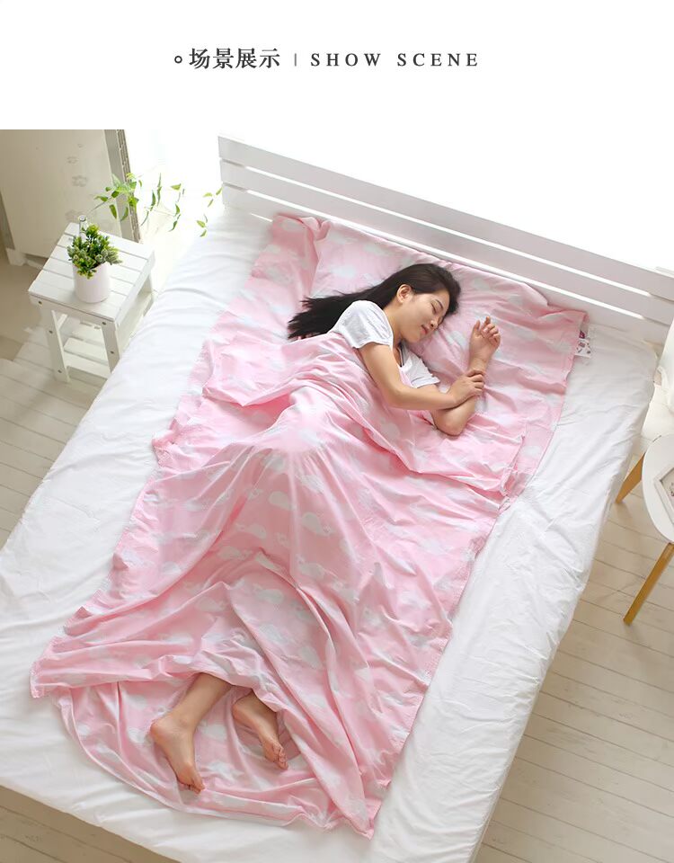 Túi ngủ du lịch xách tay cotton túi ngủ dành cho người lớn Du lịch giường đôi khách sạn Khách sạn tạo tác trên túi ngủ bẩn túi ngủ mùa hè cho bé