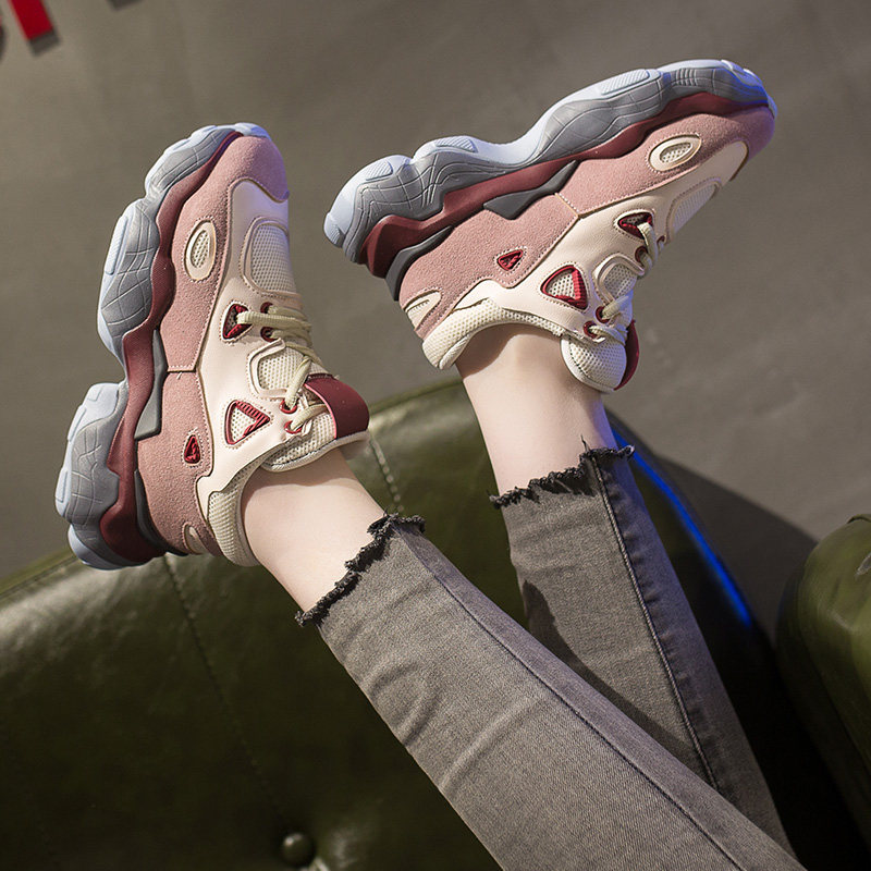 淘宝转运2019新款女鞋ins超火老爹鞋女韩版百搭学生厚底运动鞋网红智熏鞋