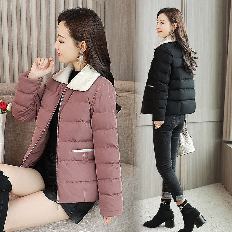Cotton clothes women's short 2020 winter new Korean slim thin cotton coat lamb wool coat fashion small quilted jacket tide