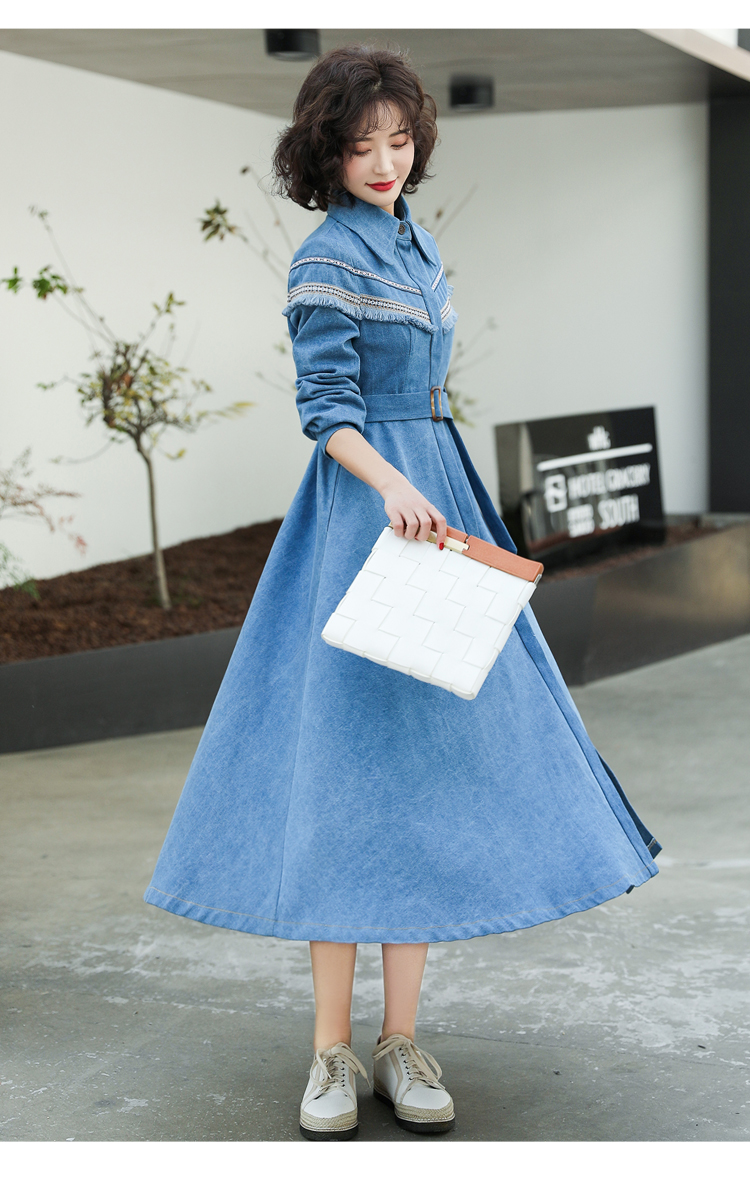 格安超歓迎 春秋シャツワンピースレディース長袖スリム : レディース服 特価大人気