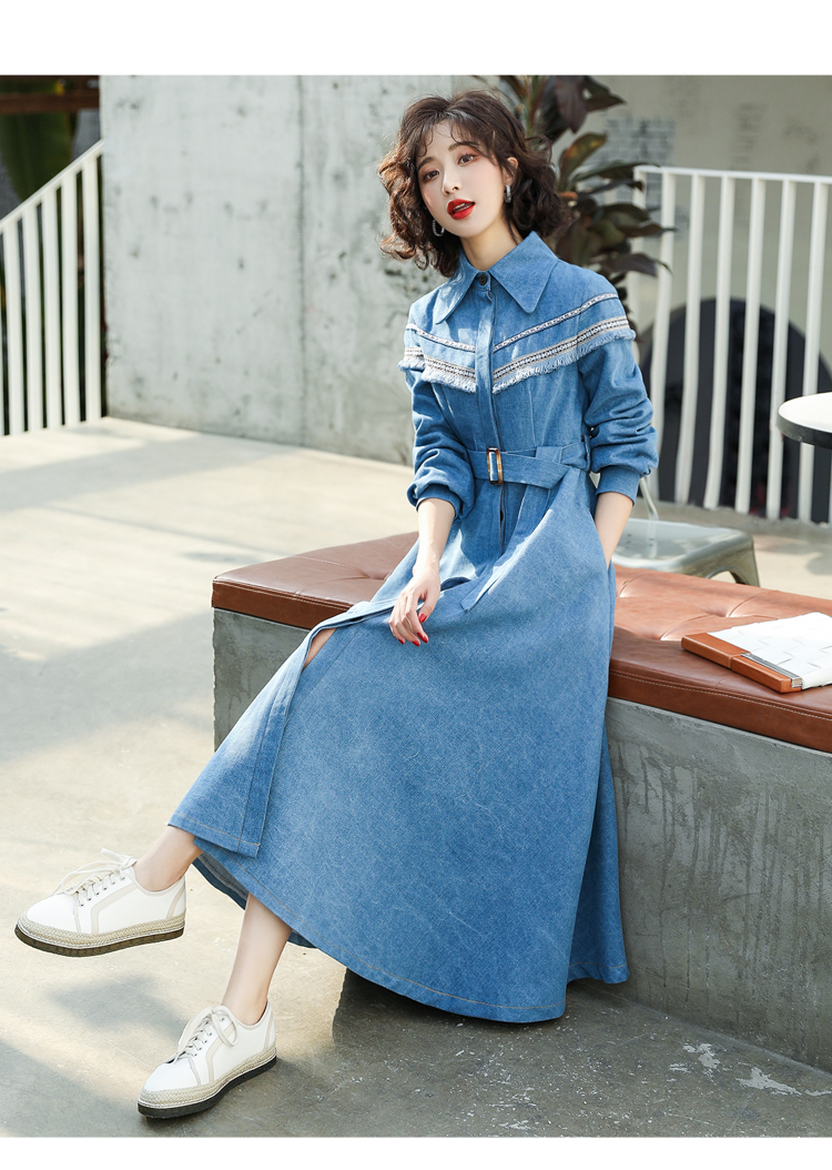 格安超歓迎 春秋シャツワンピースレディース長袖スリム : レディース服 特価大人気