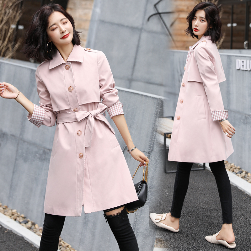 Windcoat cô gái vừa chiều dài tính khí thời trang nhỏ mùa xuân và mùa thu nhỏ chiếc váy 2020 eo mới sang trọng áo khoác trăm thời trang