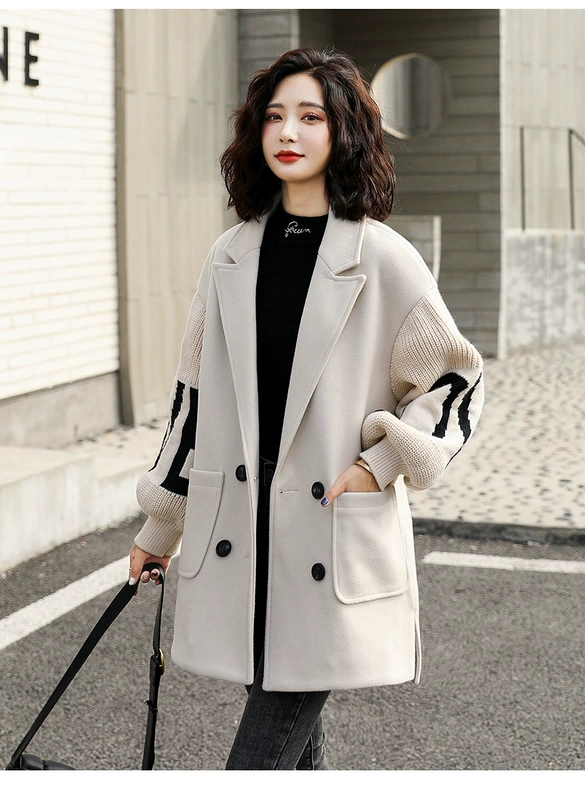 Áo khoác len nữ dài vừa và nam 2019 thu đông phổ biến kiểu Hàn Quốc áo len mỏng nhỏ thơm dày - Áo Hàn Quốc