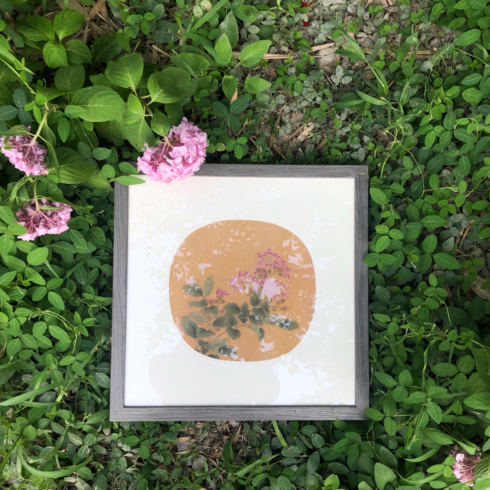 Two Xuanhe Replica Floral Bird Series Hanging Frame Decoration for Qingya