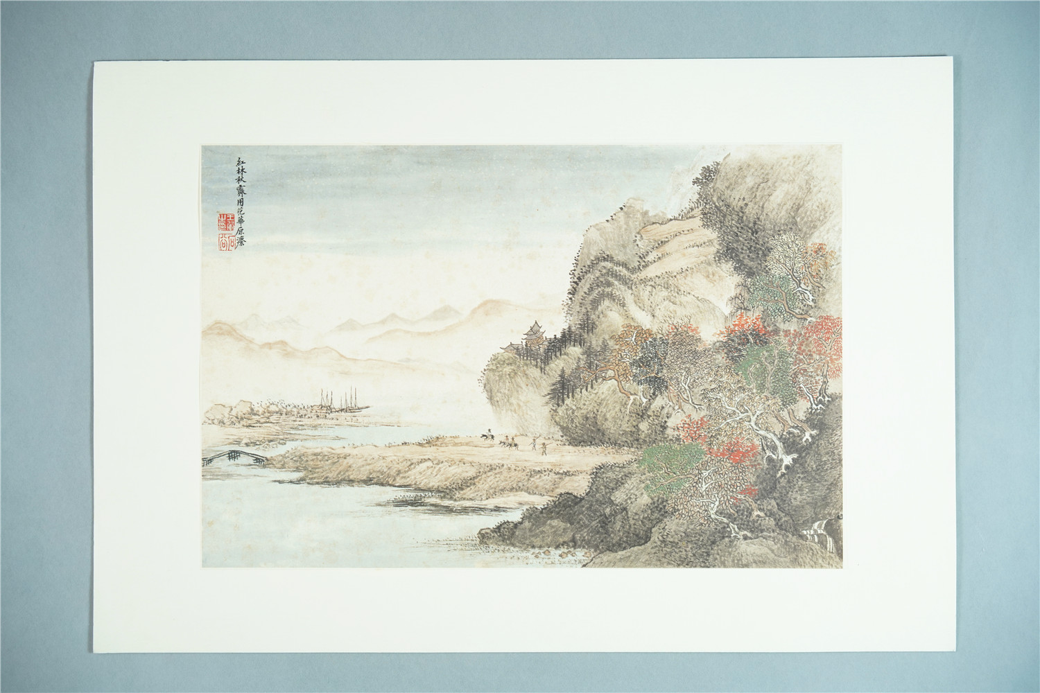 Two Xuanhe replica Wang Lin Honglin Qiuji pictured only with an unframed cardboard