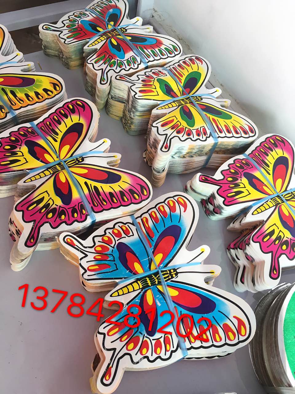 Funeral wholesale wreath accessories color plastic butterfly plastic paper laying leaves