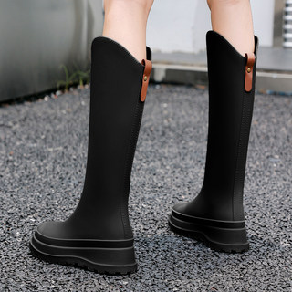 Japanese high-tube rain boots for women, fashionable outer wear-resistant non-slip waterproof wear-resistant rubber shoes for sea kitchen long-tube soft bottom rain boots