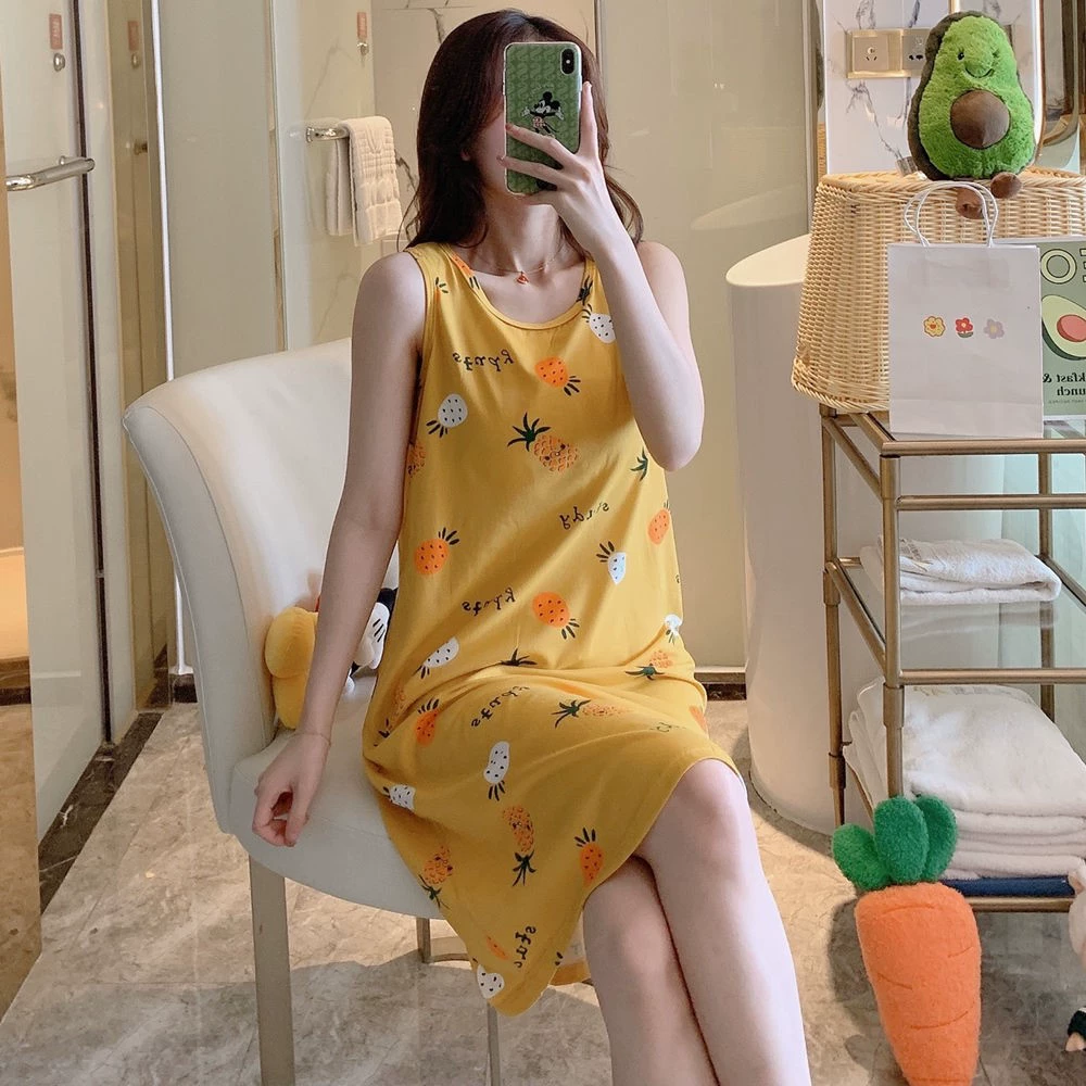 Bộ đồ ngủ của phụ nữ 2020 váy ngủ mới hợp thời trang mùa hè phiên bản Hàn Quốc gợi cảm dễ thương dễ thương váy yếm nữ - Đêm đầm