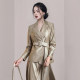 Yujie Temperament Goddess Fan Suit Early Autumn High-quality Acetate Suit Jacket Thin Irregular Fishtail Skirt