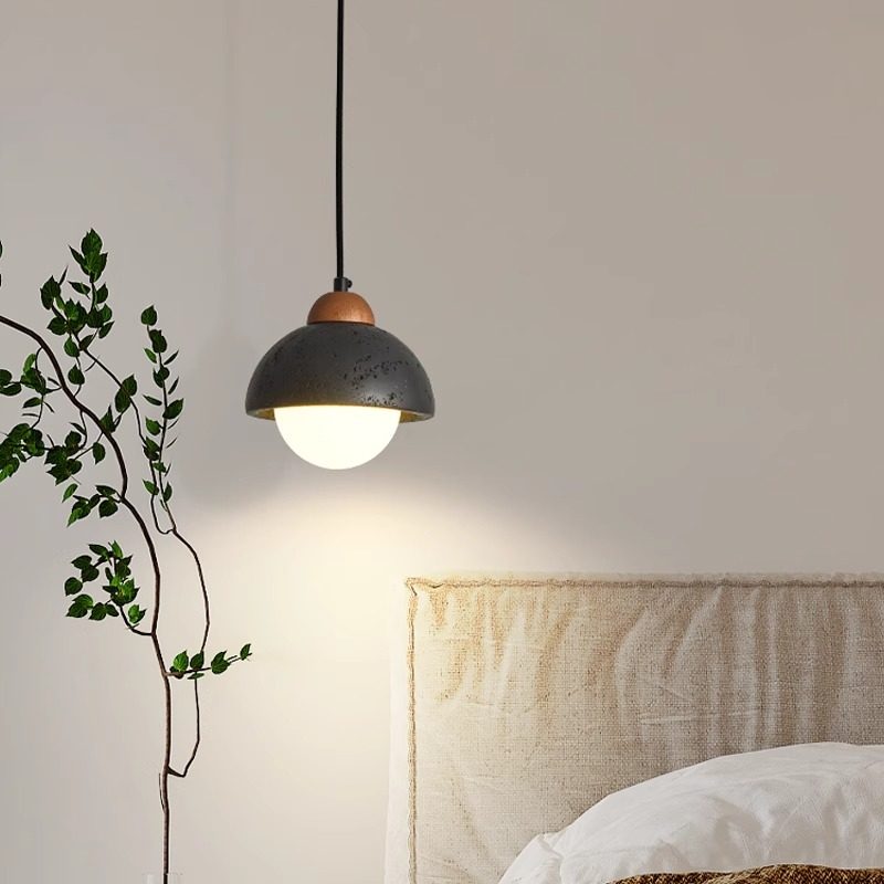Bedroom Bedside Chandelier Black Stone Japanese Retro Wabi-Sabi Style Designer Personality Room Entrance Bar Counter Pendant Light