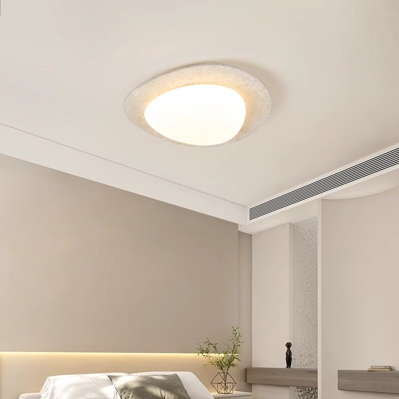 Yellow Travertine Bedroom Lamp, Pebble Ceiling Lamp, Creative Study Room Zen-Style Japanese Mid-Century Minimalist Style Homestay Master Bedroom Lamp