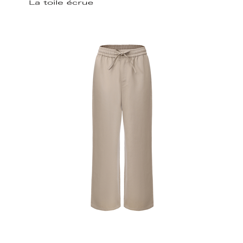 La Toile Écrue 2025 100% Pure Wool High-Thread Count Loose-Fitting Fine-Woven Casual Suit Pants