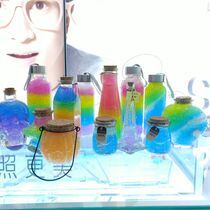 DIY Creative Starry Sky Bottle Permissible Bottle Rainbow Bottle Gift Decoration Transparent Glass Bottle Subwooing Stopper Drift Bottle