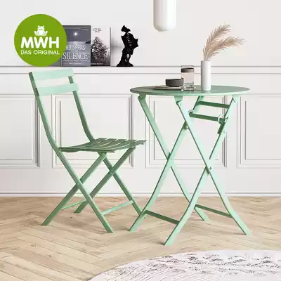 MWH man good home foldable small dining table balcony outdoor portable 2 people with small apartment simple modern
