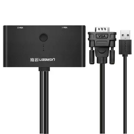 UGREEN Зелёный Союз 30711 VGA переключатель Erry 1 выход KVM видеорезка 2 входа -1 1 выход MM126