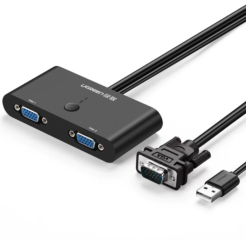 UGREEN Зелёный Союз 30711 VGA переключатель Erry 1 выход KVM видеорезка 2 входа -1 1 выход MM126