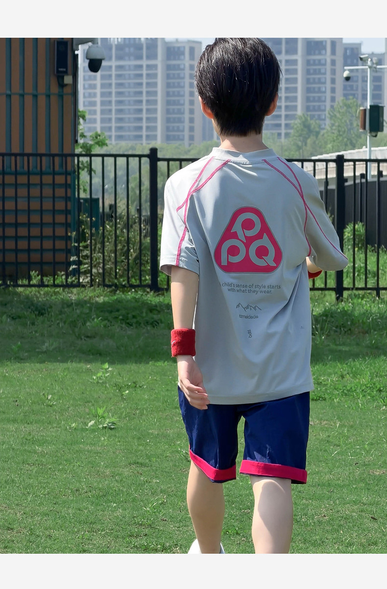 凉感速干衣儿童短袖t恤男童夏季2026新款潮牌中大童夏装运动套装 — 11