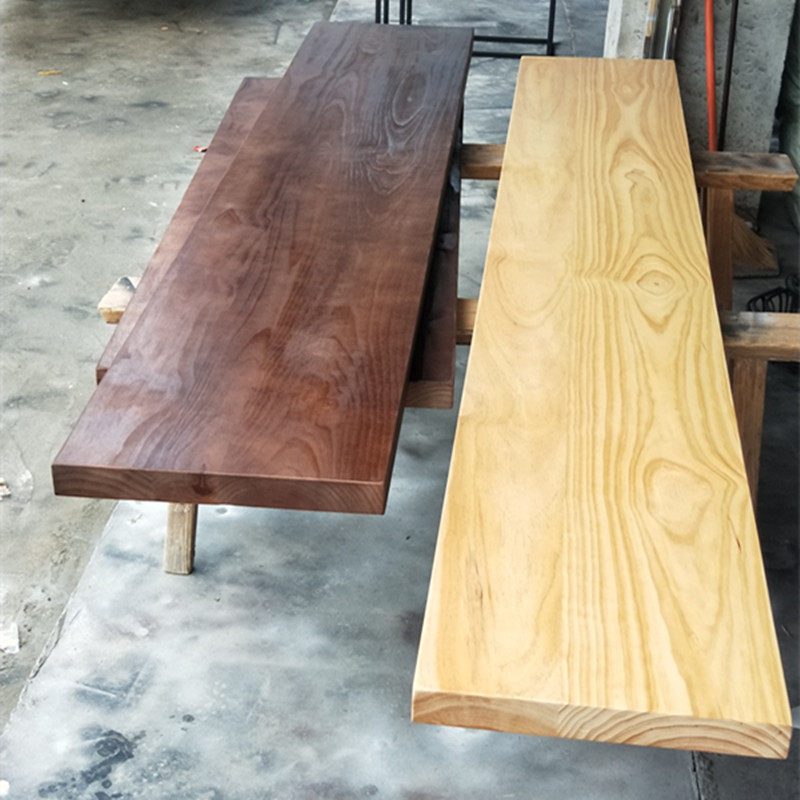 Solid wood desktop board custom pine log round square bar table computer desk board clapboard custom