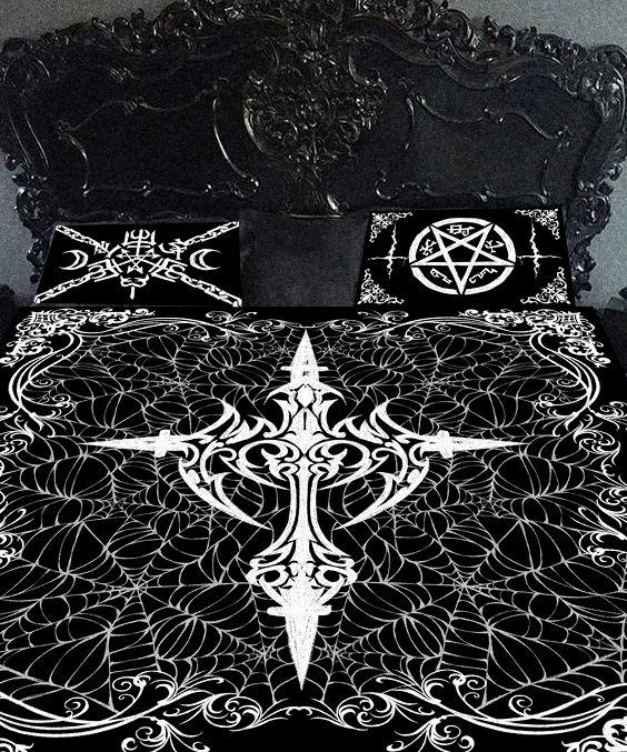 No back change after payment (production period 4-7 days) bat spider web satanic bed pint gothic four pieces-Taobao