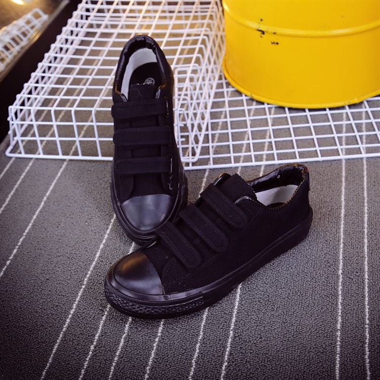 Giày vải nam Velcro Giày nam thấp để giúp giày trẻ màu trắng mới dính khóa giày thông thường của Hàn Quốc giày the thao nam hàng hiệu