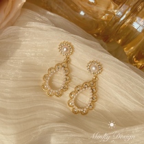 Gentle retro Hong Kong flavor fine pearl mosquito coil ear clip without ear hole female earrings autumn and winter