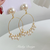 Pearl Wind Chimes Pearl mosquito coil ear clip without ear hole female earrings 2020 new face small earrings autumn and winter