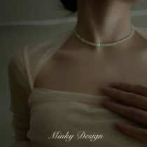 Bright Austrian crystal necklace neck chain summer fairy air irregular stack wearing female gentle choker flash