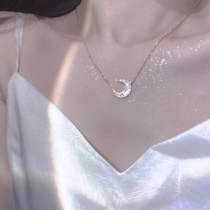 Love Moonlight moon necklace White fritillary stacked choker female 2021 New Star moon fairy air neck chain