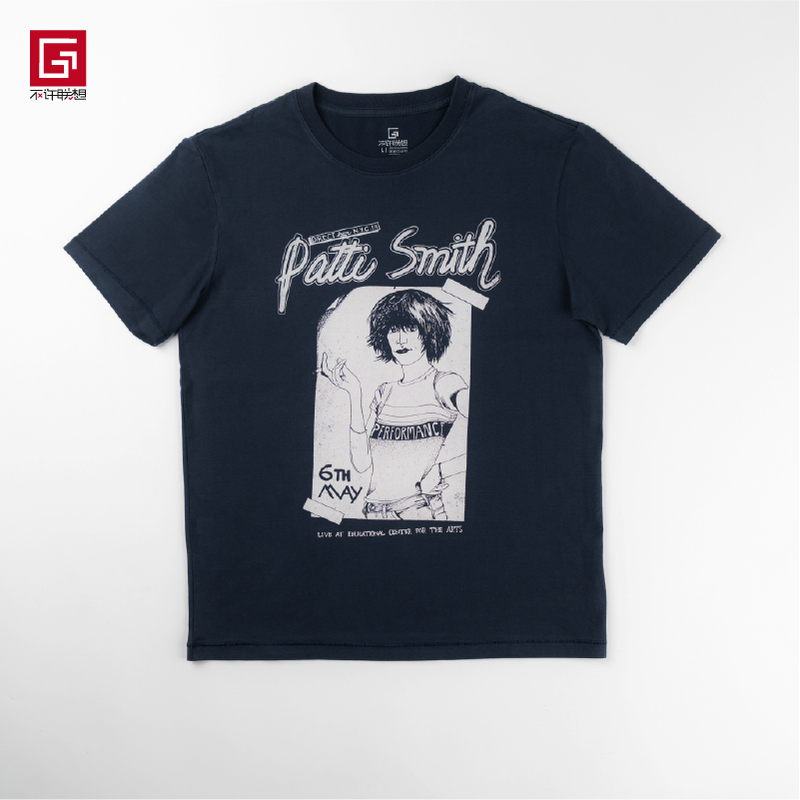 Don'T Associate with Lenovo, Spring/Summer, Patti Smith, Premium Pima Cotton Printed Short-Sleeve T-Shirt, Unisex