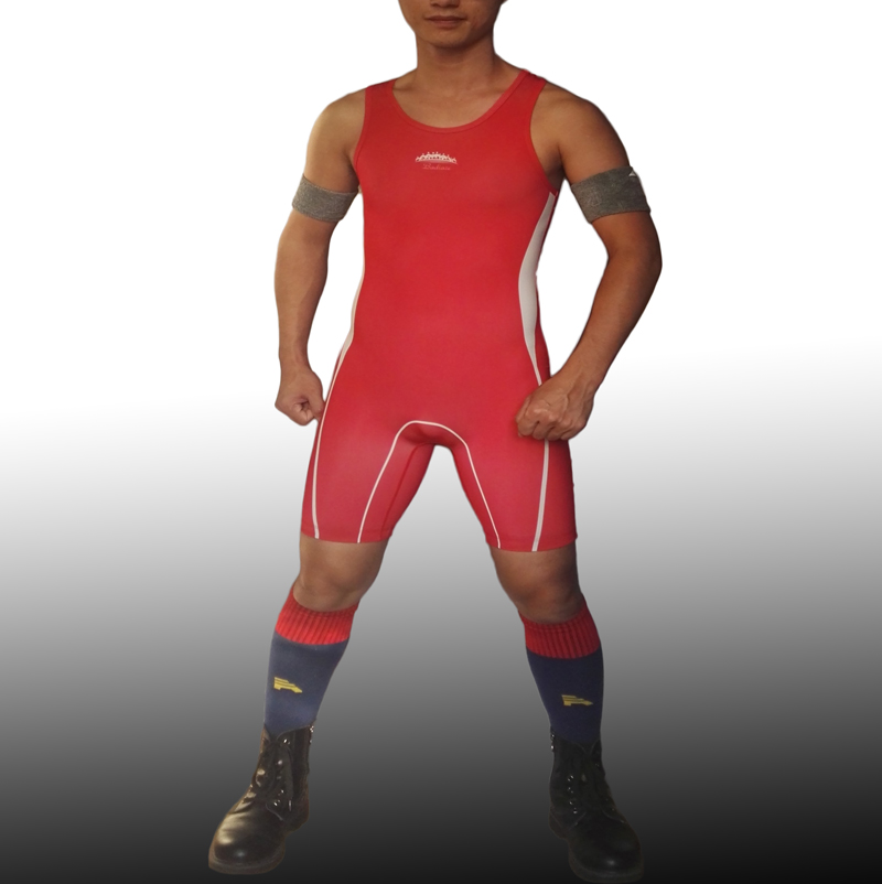 Badiace control waist line men's one-piece wrestling suit Classical wrestling suit One-piece weightlifting suit Tights