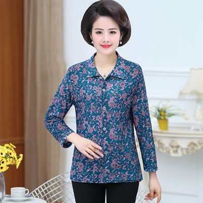 中老年春秋奶奶长袖两件套装