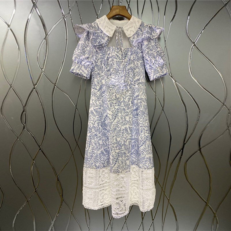 2021 New French-style first love sweet and broken floral dress with female summer dolls collar Don't get a little crowdsourced summer