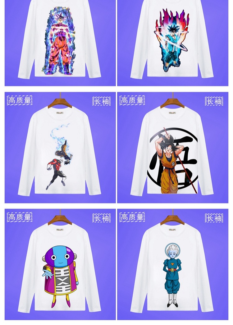 Dragon Ball Sun Wukong Dragon Ball Super Super Saiyan Nhật Bản Phim hoạt hình dài tay Áo thun Anime hình dán sticker