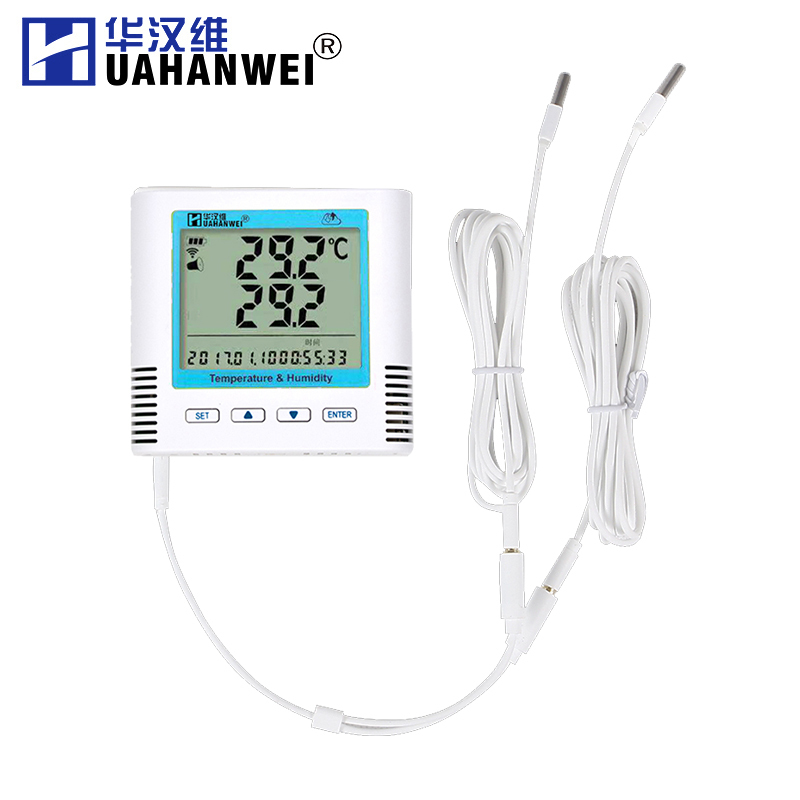 Dual-Channel Temperature Recorder, Refrigerator Dual-Probe Dual-Channel Thermometer Detector, High-Precision Intelligent Alarm