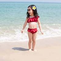 Đồ bơi trẻ em Hàn Quốc bé gái bé gái mặc bikini trẻ em chia đôi đồ bơi 1-3 tuổi -10 tuổi Đồ bơi - Bộ đồ bơi của Kid áo tắm bé gái